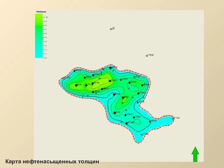 . Карта нефтенасыщенных толщин