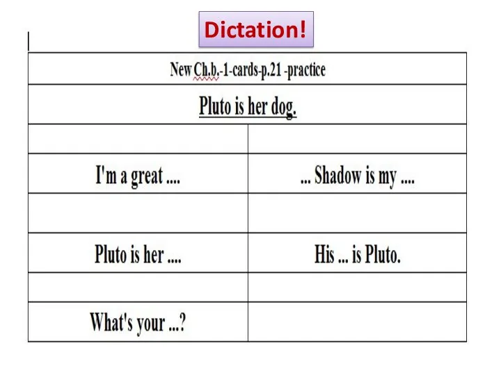 Dictation!