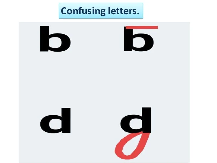 Confusing letters.