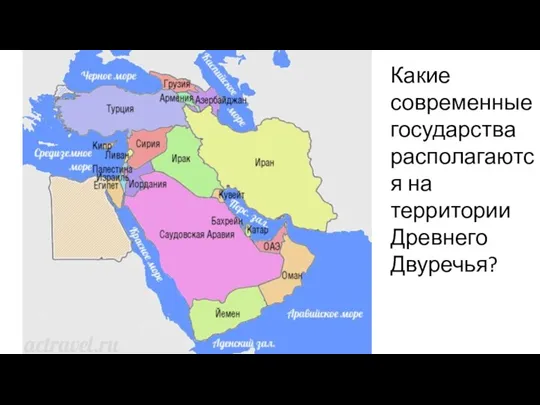 Какие современные государства располагаются на территории Древнего Двуречья?