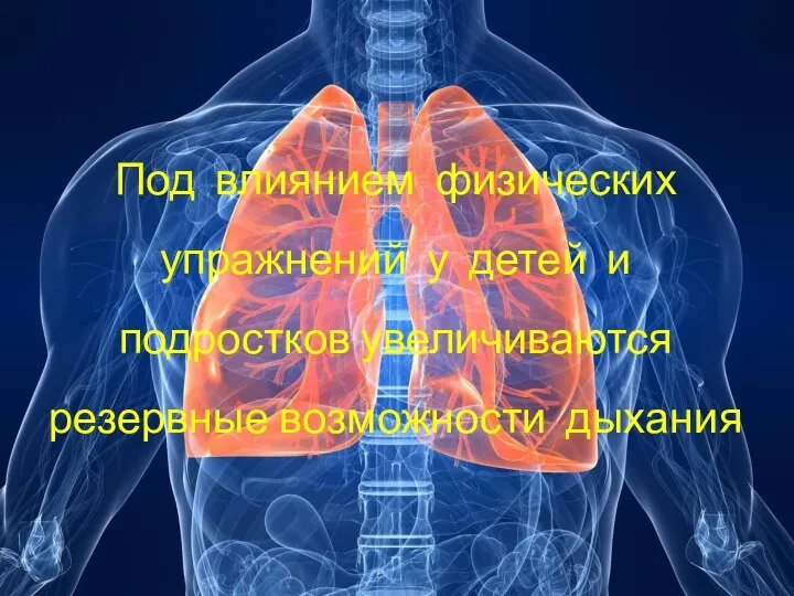 Под влиянием физических упражнений у детей и подростков увеличиваются резервные возможности дыхания