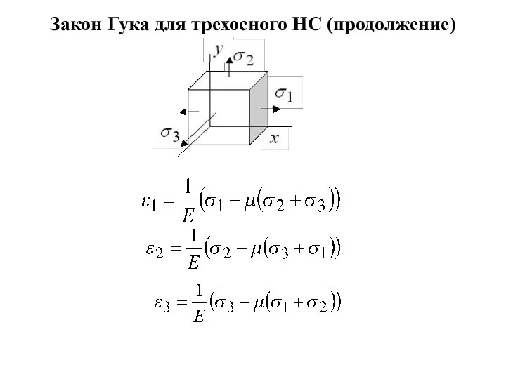 Закон Гука для трехосного НС (продолжение)