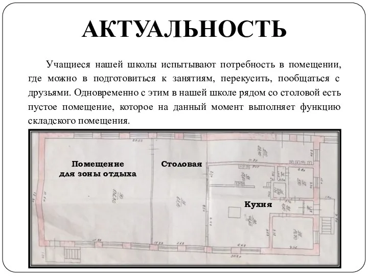 Учащиеся нашей школы испытывают потребность в помещении, где можно в подготовиться к