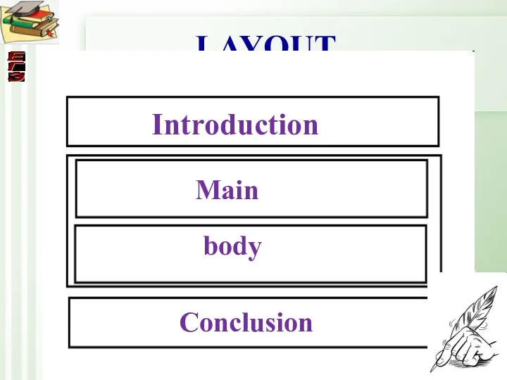 LAYOUT Introduction Main body Conclusion