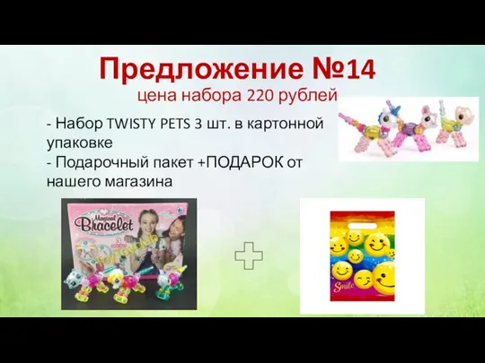 Предложение №14 цена набора 220 рублей - Набор TWISTY PETS 3 шт.