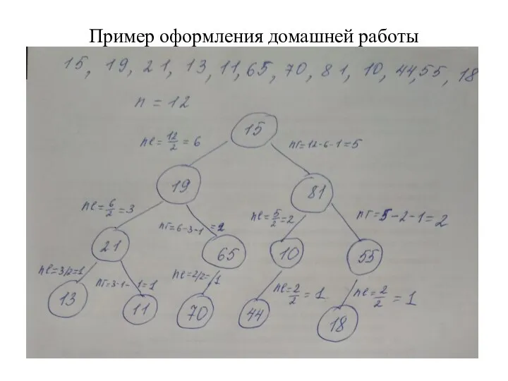 Пример оформления домашней работы