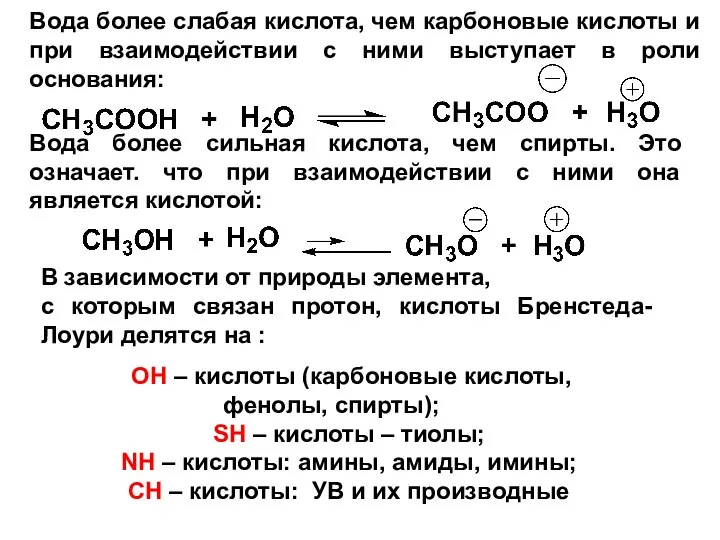 Вода более сильная кислота, чем спирты. Это означает. что при взаимодействии с