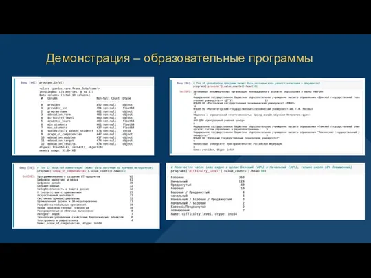 Демонстрация – образовательные программы