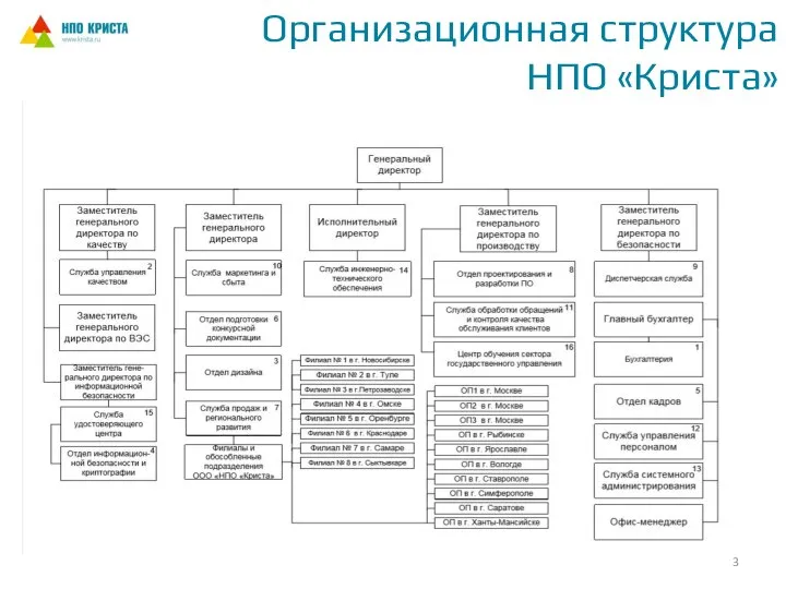 Организационная структура НПО «Криста»