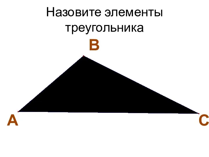 Назовите элементы треугольника А В С