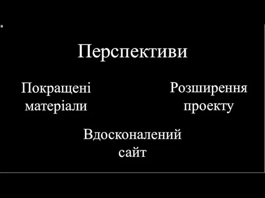 Вдосконалений сайт Перспективи