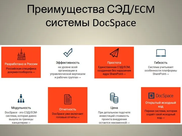 Преимущества СЭД/ECM системы DocSpace