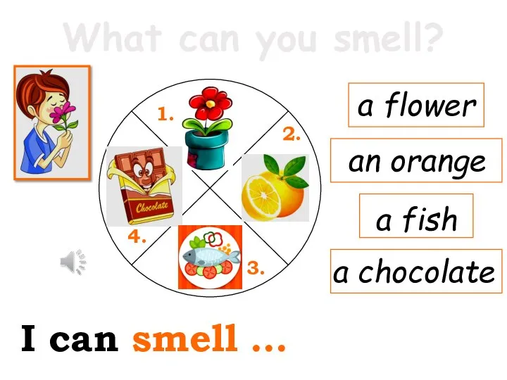 What can you smell? I can smell … 1. 2. 3. 4.