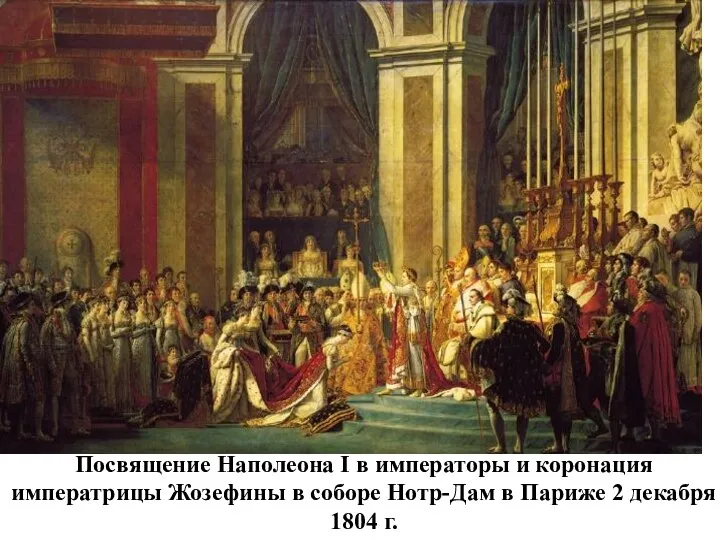 Посвящение Наполеона I в императоры и коронация императрицы Жозефины в соборе Нотр-Дам