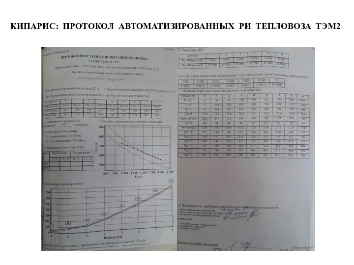 КИПАРИС: ПРОТОКОЛ АВТОМАТИЗИРОВАННЫХ РИ ТЕПЛОВОЗА ТЭМ2