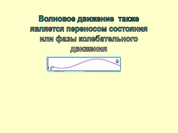 Волновое движение также является переносом состояния или фазы колебательного движения