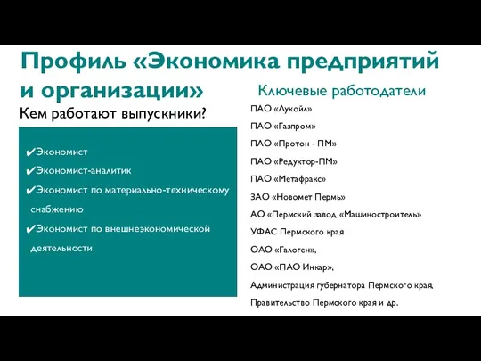 ПАО «Лукойл» ПАО «Газпром» ПАО «Протон - ПМ» ПАО «Редуктор-ПМ» ПАО «Метафракс»