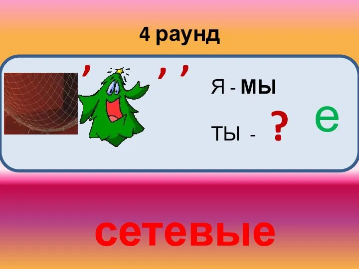 4 раунд сетевые , Я - МЫ ТЫ - ? , , е