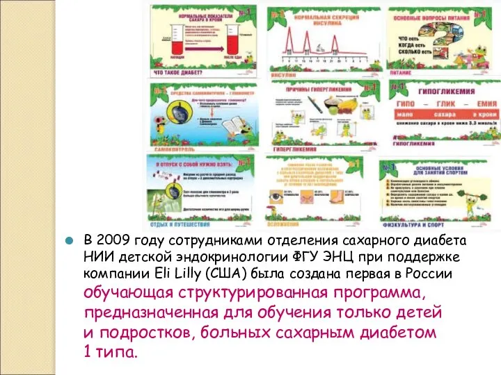 В 2009 году сотрудниками отделения сахарного диабета НИИ детской эндокринологии ФГУ ЭНЦ