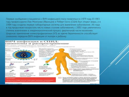 Первые сообщения о пациентах с ВИЧ-инфекцией стали появляться в 1979 году. В