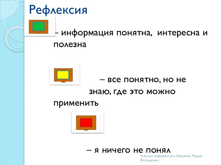 Рефлексия – информация понятна, интересна и полезна – все понятно, но не