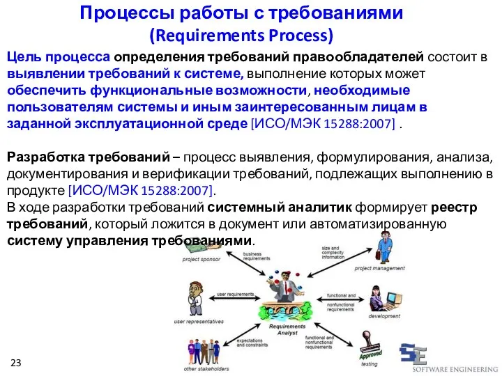 Цель процесса определения требований правообладателей состоит в выявлении требований к системе, выполнение