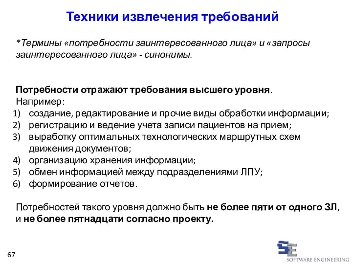 *Термины «потребности заинтересованного лица» и «запросы заинтересованного лица» - синонимы. Потребности отражают