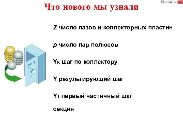 Что нового мы узнали YK шаг по коллектору Y результирующий шаг Y1