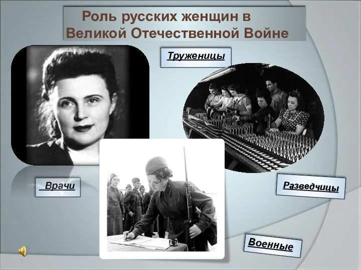 Роль русских женщин в Великой Отечественной Войне Военные Врачи Труженицы Разведчицы