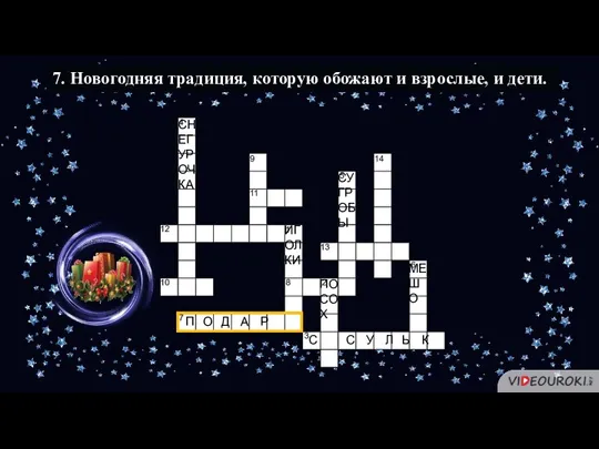 7. Новогодняя традиция, которую обожают и взрослые, и дети. П О Д