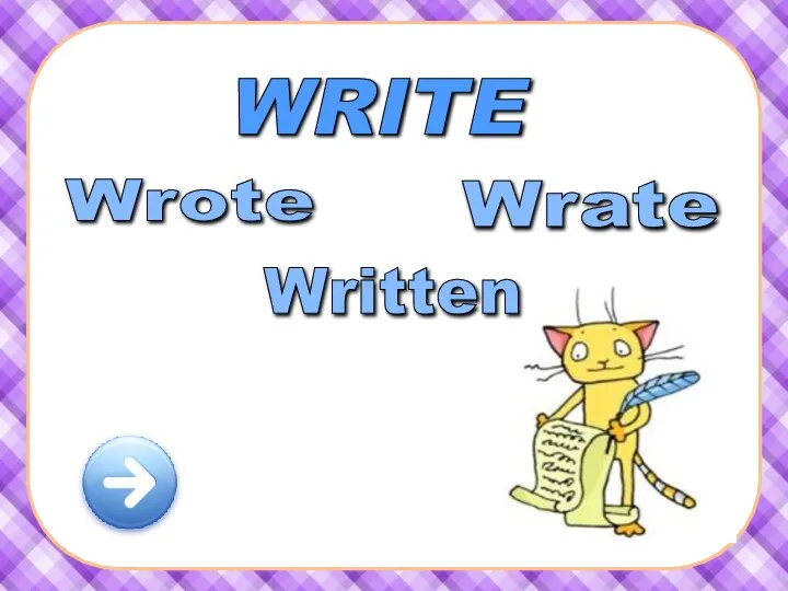 WRITE Wrote Wrate Written