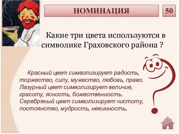 Красный цвет символизирует радость, торжество, силу, мужество, любовь, право. Лазурный цвет символизирует