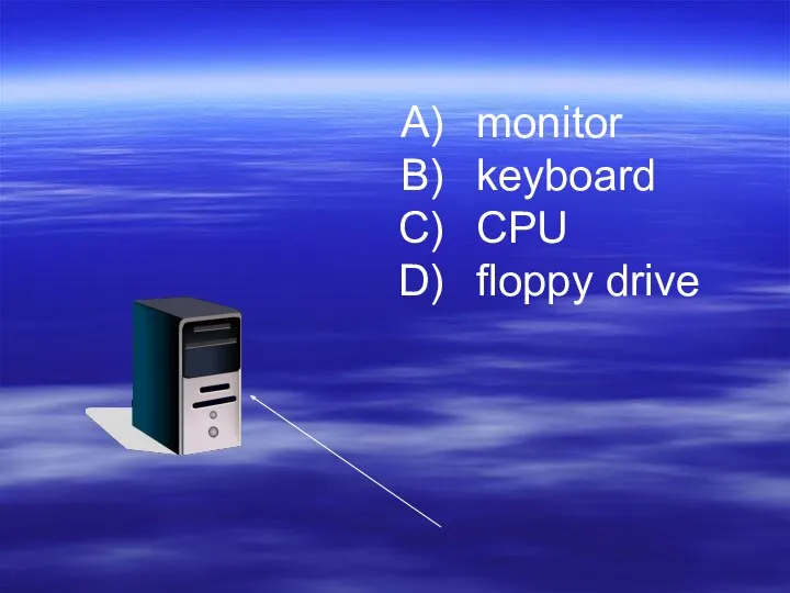 monitor keyboard CPU floppy drive