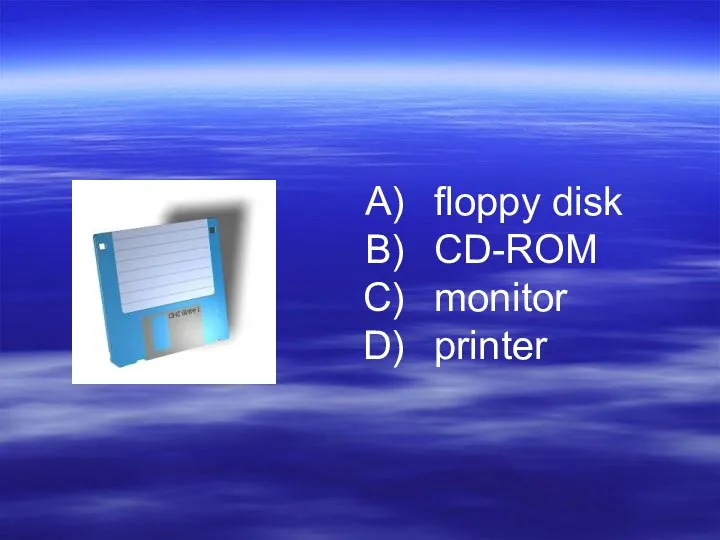 floppy disk CD-ROM monitor printer