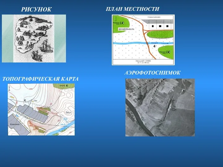 РИСУНОК АЭРОФОТОСНИМОК ПЛАН МЕСТНОСТИ ТОПОГРАФИЧЕСКАЯ КАРТА