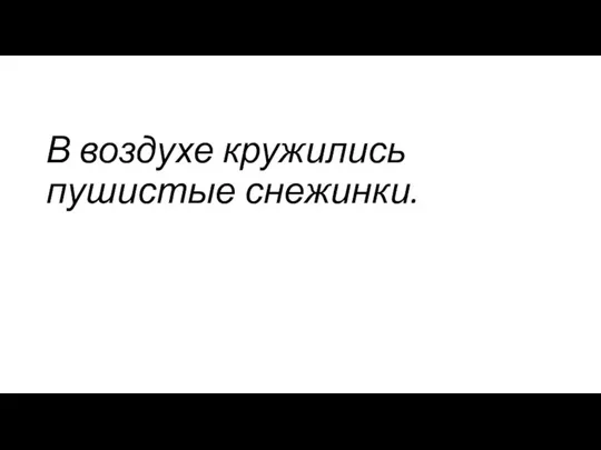 В воздухе кружились пушистые снежинки.