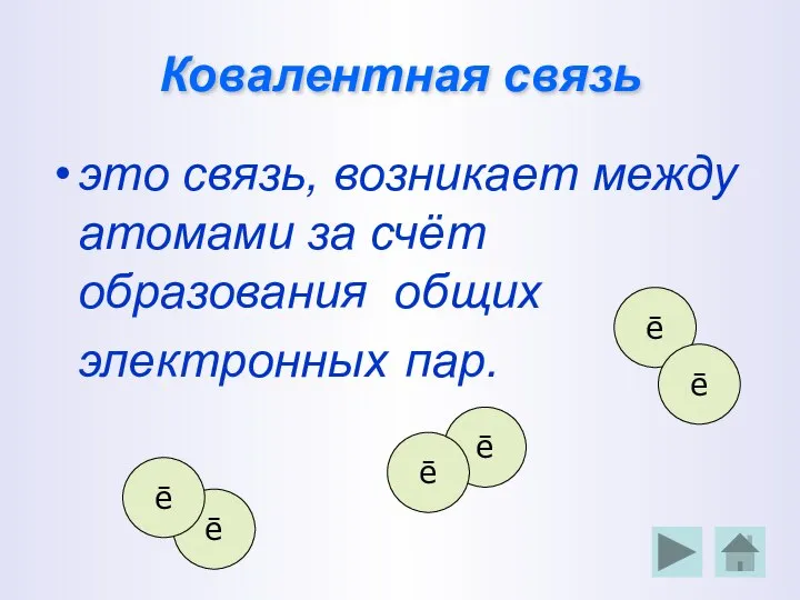 Ковалентная связь это связь, возникает между атомами за счёт образования общих электронных