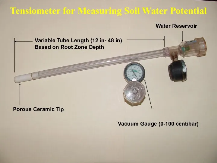 Tensiometer for Measuring Soil Water Potential Porous Ceramic Tip Vacuum Gauge (0-100