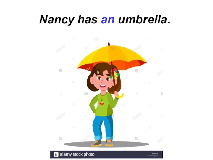 Nancy has an umbrella.