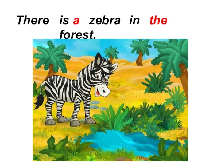 There is a zebra in the forest.