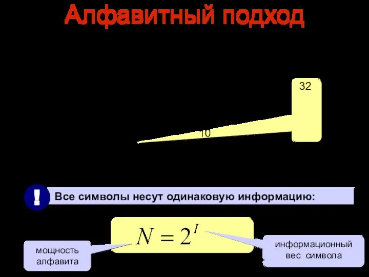 Алфавит – набор знаков, используемых при кодировании информации с помощью некоторого языка.