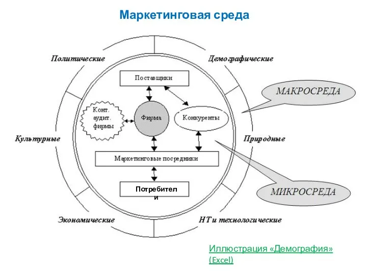 Маркетинговая среда Иллюстрация «Демография»(Excel)