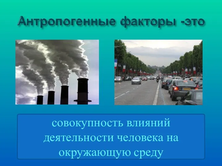 совокупность влияний деятельности человека на окружающую среду