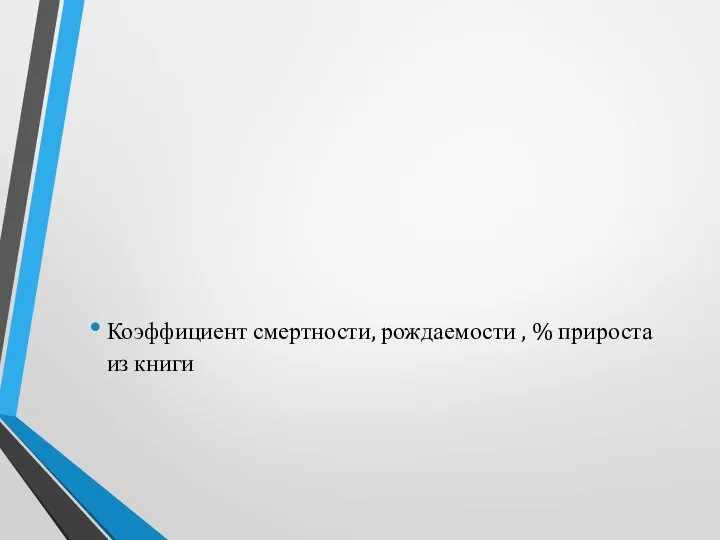 Коэффициент смертности, рождаемости , % прироста из книги