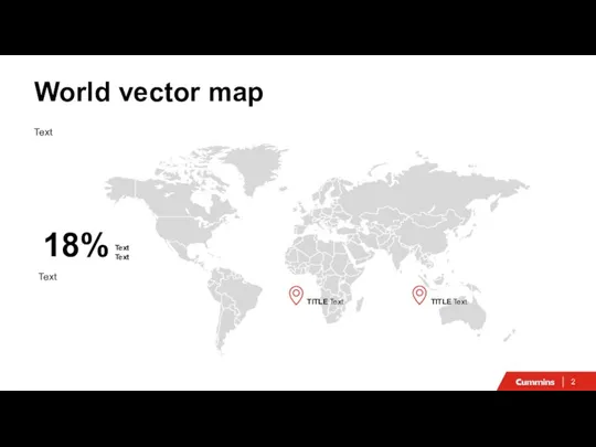 TITLE Text TITLE Text Text World vector map 18% Text Text Text