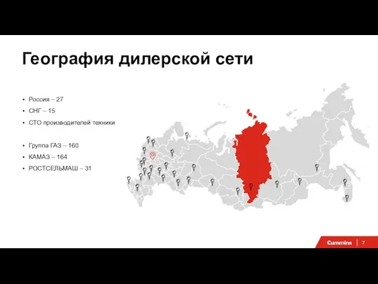 География дилерской сети Россия – 27 СНГ – 15 СТО производителей техники