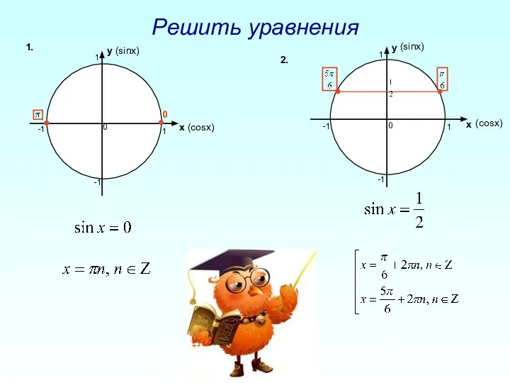 Решить уравнения у х -1 1 1 -1 0 (sinx) (cosx) 1.