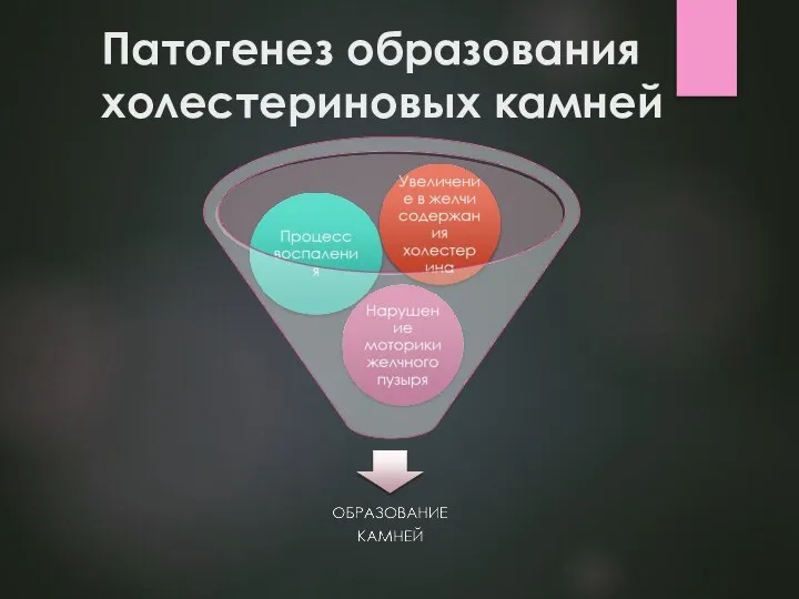 Патогенез образования холестериновых камней