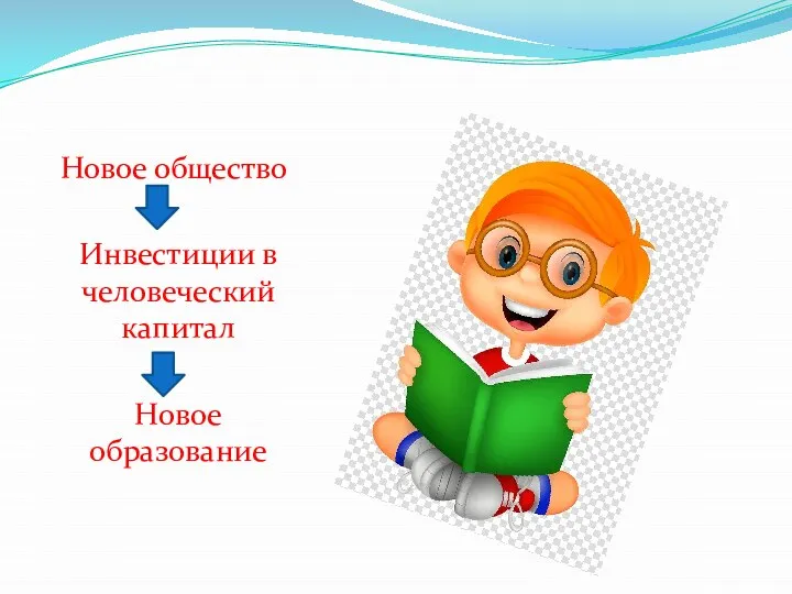 Новое общество Инвестиции в человеческий капитал Новое образование