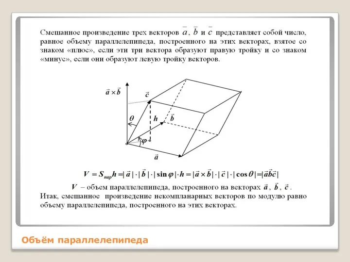 Объём параллелепипеда